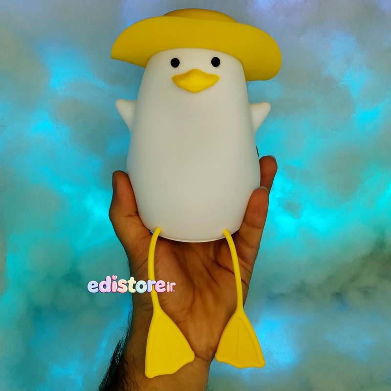 چراغ خواب سیلیکونی طرح اردک کلاهدار